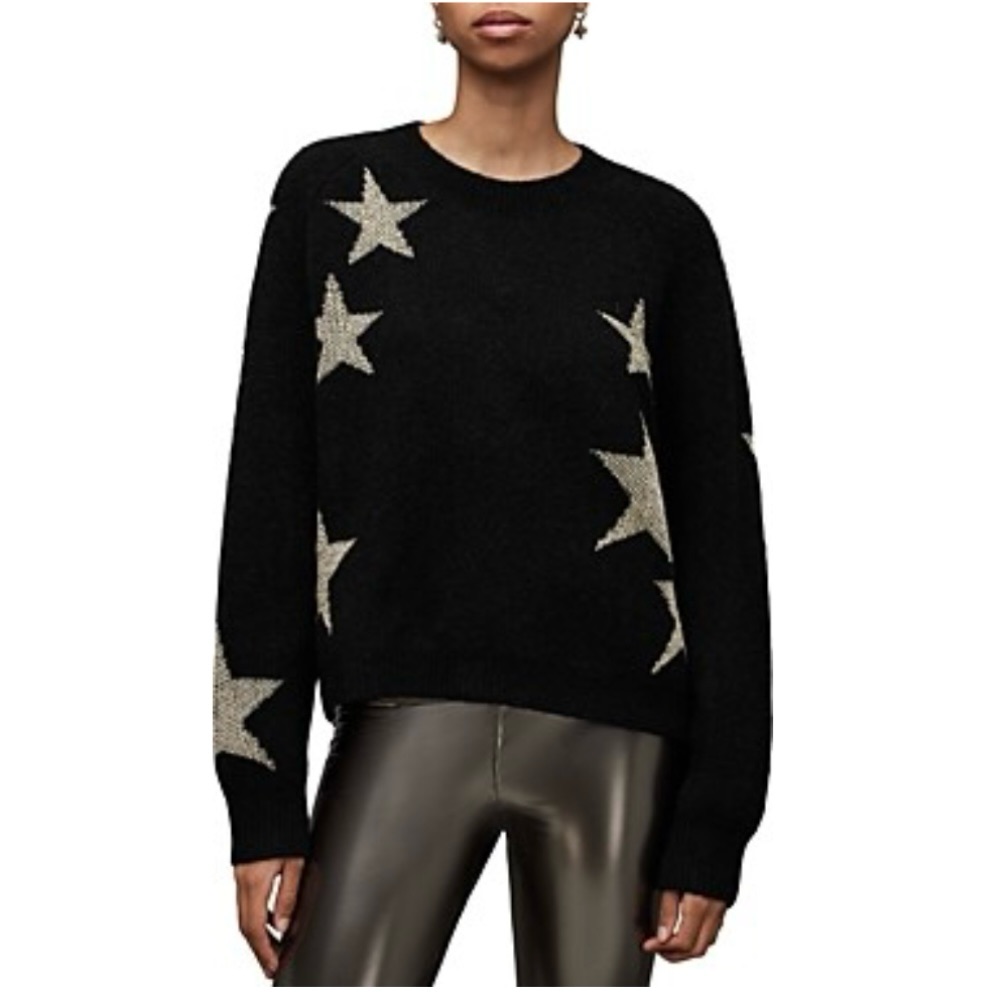 Allsaints All Saints Starlet Star Brushed Jacquard Sweater New - Small